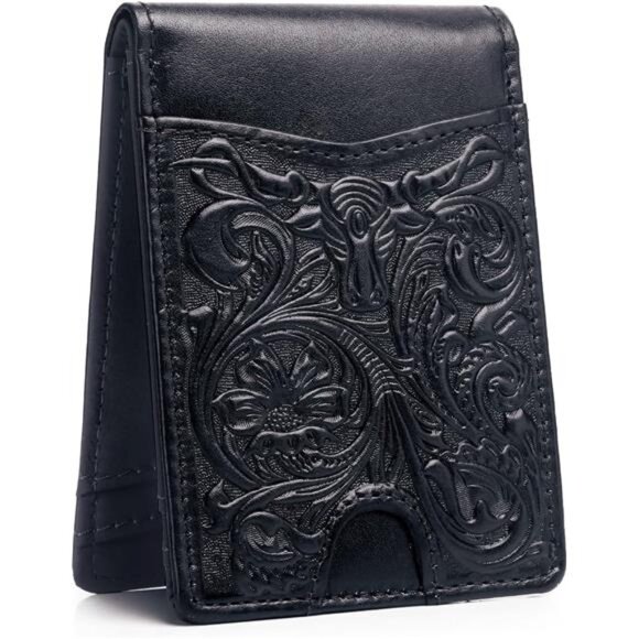 Full Grain Leather Bifold Wallet for Men - 11 Slots, RFID Blocking, Gifts for - Picture 1 of 6